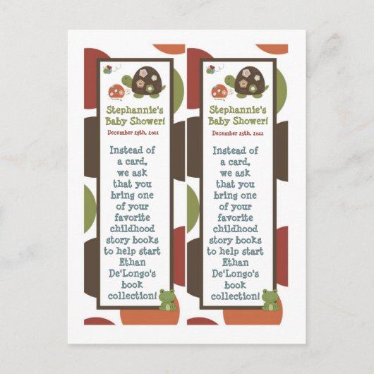 2 Boek Marks Laguna Beach Schildpad Kikker Vijver  Uitnodiging Briefkaart (Voorkant)