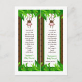 2 Boek Marks Monkey Swing Oerwoud Safari Zoo Anima Uitnodiging Briefkaart (Voorkant)