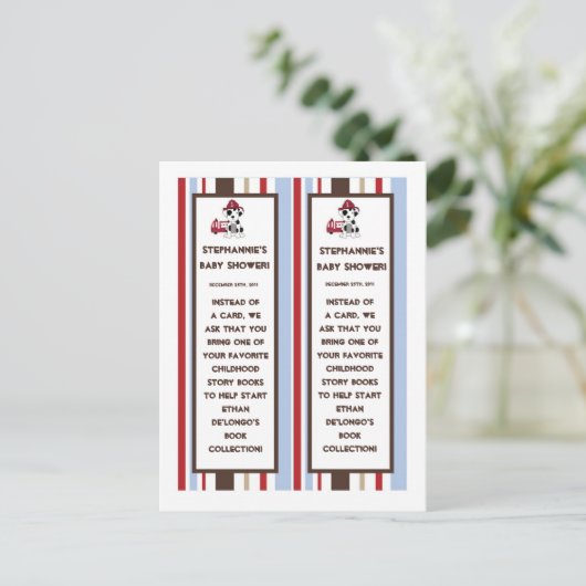 2 Boek Marks Nojo Brandweerwagen Uitnodiging Briefkaart (Staand voorkant)