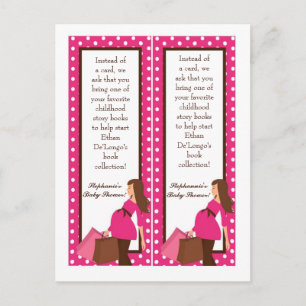 2 Boek Marks Pink Mod Mom Polka Dots Uitnodiging Briefkaart