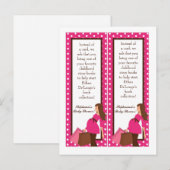 2 Boek Marks Pink Mod Mom Polka Dots Uitnodiging Briefkaart (Voorkant / Achterkant)