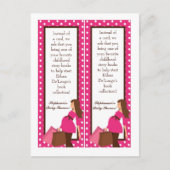2 Boek Marks Pink Mod Mom Polka Dots Uitnodiging Briefkaart (Voorkant)