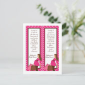 2 Boek Marks Pink Mod Mom Polka Dots Uitnodiging Briefkaart (Staand voorkant)