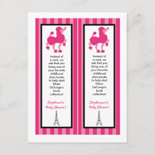 2 Boek Marks Pink Poodle Paris Eiffeltoren Uitnodiging Briefkaart