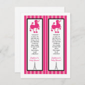 2 Boek Marks Pink Poodle Paris Eiffeltoren Uitnodiging Briefkaart (Voorkant / Achterkant)