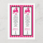 2 Boek Marks Pink Poodle Paris Eiffeltoren Uitnodiging Briefkaart (Voorkant)