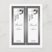 2 Boek Marks Sweet 16 White Silver Party Uitnodiging Briefkaart (Voorkant)