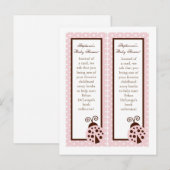 2 Boeken Marks Pink Ladybug Uitnodiging Briefkaart (Voorkant / Achterkant)