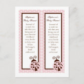 2 Boeken Marks Pink Ladybug Uitnodiging Briefkaart (Voorkant)
