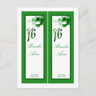 2 Boeken Marks Sweet 16 Green Party Uitnodiging Briefkaart