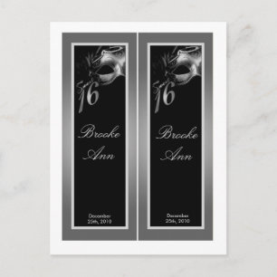 2 Boeken Marks Sweet 16 Silver Black Party Uitnodiging Briefkaart