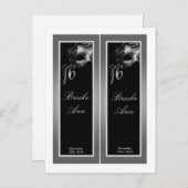 2 Boeken Marks Sweet 16 Silver Black Party Uitnodiging Briefkaart (Voorkant / Achterkant)