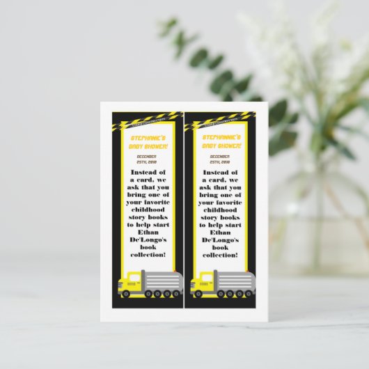 2 Boeken Merken Bouw Uitnodiging Briefkaart (Staand voorkant)