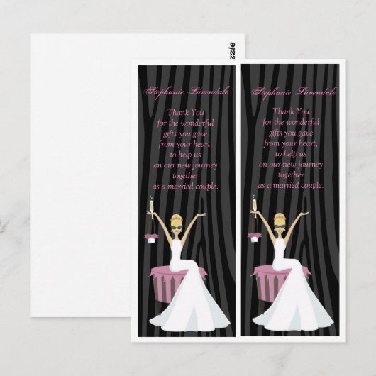 2 Boeken Merken Bruid Zebra Print Briefkaart (Voorkant / Achterkant)