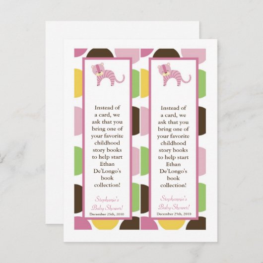 2 boeken Merken Oerwoud Queen Tiger Safari Zoo Ani Uitnodiging Briefkaart (Voorkant / Achterkant)