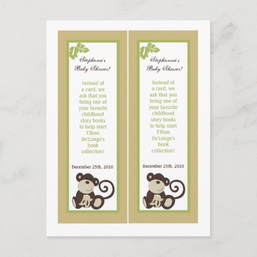 2 boeken van Marks Monkey Time Zoo Animal Uitnodiging Briefkaart (Voorkant)