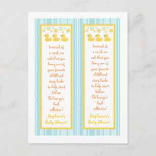 2 Boekmerken Rubber Ducky Bubbles Uitnodiging Briefkaart