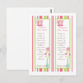 2 Boekmerken Tea Party roze pastbloemen Briefkaart (Voorkant / Achterkant)