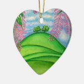 2 Bomen en het schilderen van de Macadamia Flowers Keramisch Ornament (Links)