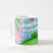 2 Bomen en het schilderen van de Macadamia Flowers Koffiemok (Voorkant links)