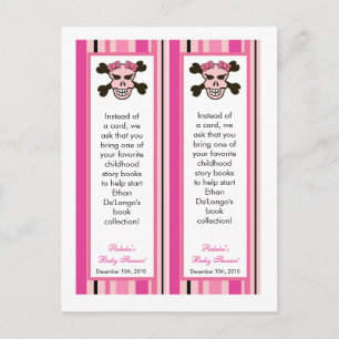2 Book Marks Girl Pink Punk Rock Skull Crossbones Uitnodiging Briefkaart