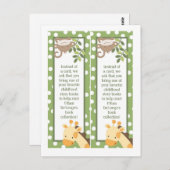 2 Book Marks Safari Oerwoud Giraffe Monkey Green Briefkaart (Voorkant / Achterkant)