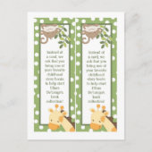 2 Book Marks Safari Oerwoud Giraffe Monkey Green Briefkaart (Voorkant)