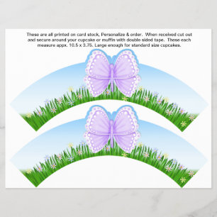 2 Boterfly Birthday Personaliseer Cupcake Wrappers Flyer