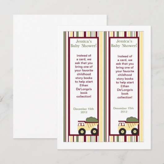 2 Bouwzone Baby shower Bladwijzer Uitnodiging Briefkaart (Voorkant / Achterkant)