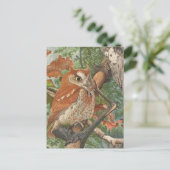 2 boze uilen in een boom briefkaart (Staand voorkant)