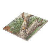 2 boze uilen in een boom tegeltje (Zijkant)