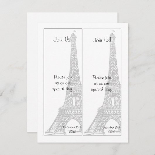 2 Bruiloft in Parijs Save the Date Bladwijzer Aankondigingskaart (Voorkant / Achterkant)