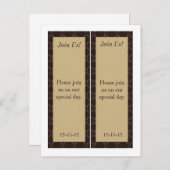 2 Bruin/Creme Wedding Save Date Bladwijzer Aankondigingskaart (Voorkant / Achterkant)