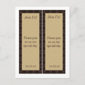 2  Bruin/Creme Wedding Save Date Bladwijzer Aankondigingskaart (Voorkant)