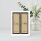 2 Bruin/Creme Wedding Save Date Bladwijzer Aankondigingskaart (Staand voorkant)