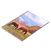 2 Bruine paarden in een gekleurd veld Notitieboek (Linkerzijde)