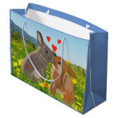 2 Bunnies die zoenen in een langzamere mestrooster Groot Cadeauzakje (Achterkant Gekanteld)