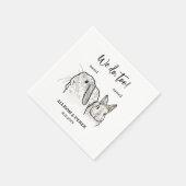 2 Bunnies Huisdier Tekening Wij doen ook Bruiloft Servet (Hoek)