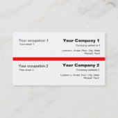 2 Business in 1 Rode kaart Visitekaartje (Achterkant)