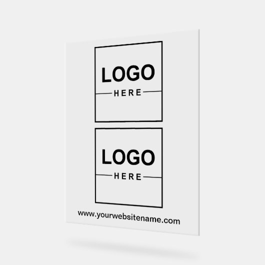 2 Business Logos Professional Acrylic Sign Acryl Bord (Hoek)