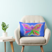 2 Butterfly Art Blue en Oranje Kussen (Stoel)
