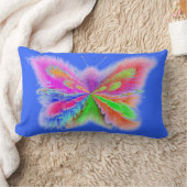 2 Butterfly Art Blue en Oranje Kussen (Deken)