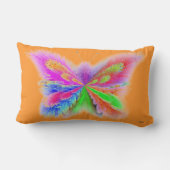 2 Butterfly Art Blue en Oranje Kussen (Achterkant)