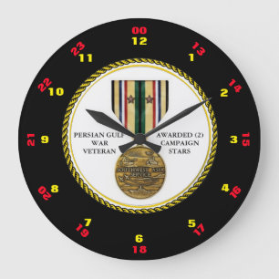 2 CAMPAGNE STARS PERSIAN GULF WAR VETERAN GROTE KLOK