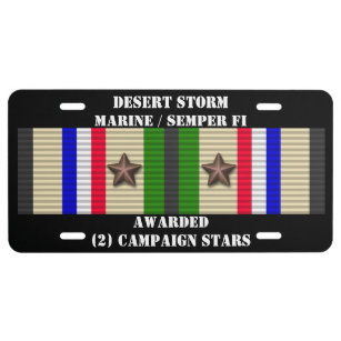 2 CAMPAIGN STARS Desert Storm Marine / SEMPER FI Nummerplaat