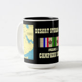 2 CAMPAIGN STARS Desert Storm Marine SEMPER Fi Tweekleurige Koffiemok (Voorkant links)
