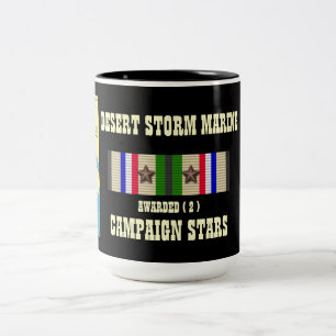 2 CAMPAIGN STARS Desert Storm Marine SEMPER Fi Tweekleurige Koffiemok
