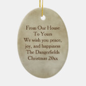 #2 Cardinals Dogwood over de Miles Kerstmis Keramisch Ornament (Achterkant)