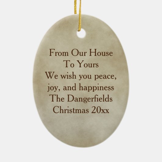 #2 Cardinals Dogwood over de Miles Kerstmis Keramisch Ornament (Achterkant)