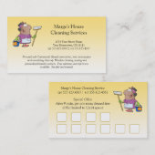 #2 Cartoon House Cleaning Lady klantenservice Klantenkaartje (Voorkant / Achterkant)
